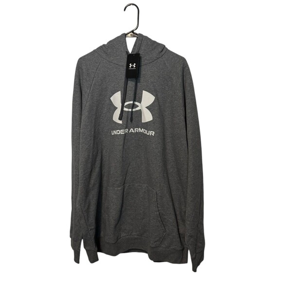 Under Armour Hoodie Mens 2XLT Tall Gray Pullover Rival Fleece Logo Sweatshirt - Picture 1 of 10